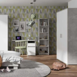 Armoire 2 Portes Blanc Et Gris Soma -Accueil Décoration Boutique armoire 2 portes blanc et gris soma 3