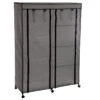 Armoire De Rangement 4 étagères Et 1 Penderie Gris En Tissu -Accueil Décoration Boutique armoire de rangement 4 etageres et 1 penderie gris en tissu