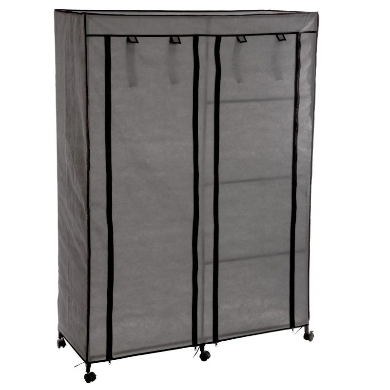 Armoire De Rangement 4 étagères Et 1 Penderie Gris En Tissu 3 Armoire De Rangement 4 étagères Et 1 Penderie Gris En Tissu