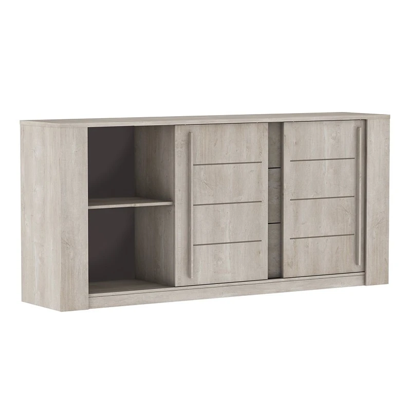 Demeyere Bahut 3 Tiroirs + 2 Portes CANNES Chêne Champagne/béton Clair 6 Demeyere Bahut 3 Tiroirs + 2 Portes CANNES Chêne Champagne/béton Clair – Image 4