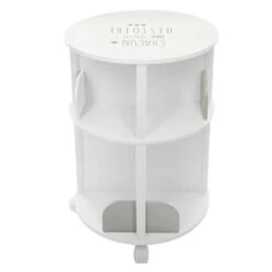 Bibliothèque Ronde Petite Histoire Enfant Roulettes Gris Atmosphera -Accueil Décoration Boutique bibliotheque ronde petite histoire enfant roulettes gris atmosphera 4