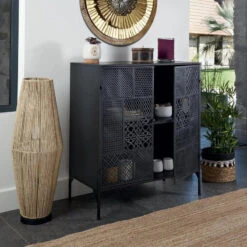 Buffet 2 Portes Métal Ajouré Teeco Atmosphera -Accueil Décoration Boutique buffet 2 portes metal ajoure teeco atmosphera 2
