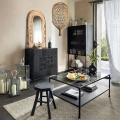 Buffet 2 Portes Métal Ajouré Teeco Atmosphera -Accueil Décoration Boutique buffet 2 portes metal ajoure teeco atmosphera 6