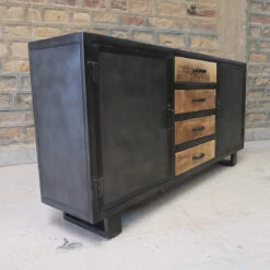 Buffet Métal Et Bois Jodhpur 2 Portes 4 Tiroirs -Accueil Décoration Boutique buffet metal et bois jodhpur 2 portes 4 tiroirs 2