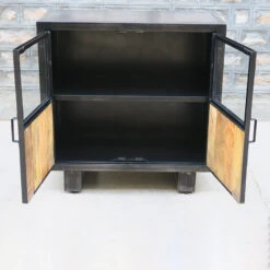 Buffet Métal Et Bois Jodhpur 2 Portes -Accueil Décoration Boutique buffet metal et bois jodhpur portes 2