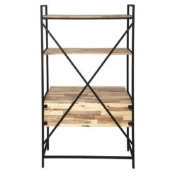 Bureau 2 étagères Edena Bois Et Métal Atmosphera -Accueil Décoration Boutique bureau 2 etageres edena bois et metal atmosphera 2