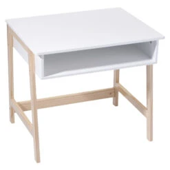 Accueil Décoration Boutique 7 Bureau Enfant Blanc Pieds Bois Atmosphera