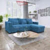 Canapé D'angle Joe Gauche Ou Droite Bleu Convertible Lit -Accueil Décoration Boutique canape d angle joe gauche ou droite bleu convertible lit