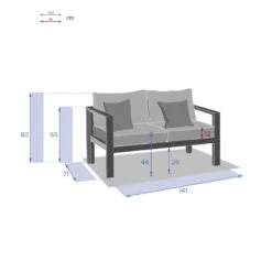Canapé Extérieur 2 Places Evasion Tonka Hespéride -Accueil Décoration Boutique canape exterieur 2 places evasion tonka hesperide 3
