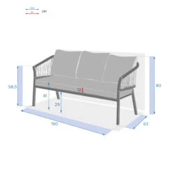 Canapé Extérieur 3 Places Oriengo Anthracite Hespéride -Accueil Décoration Boutique canape exterieur 3 places oriengo anthracite hesperide 3