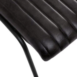 Chaise Noir Dario En Cuir Atmosphera -Accueil Décoration Boutique chaise noir dario en cuir atmosphera 3