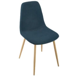 Chaise Roka Coloris Bleu Denim Atmosphera -Accueil Décoration Boutique chaise roka coloris bleu denim et hetre atmosphera 1