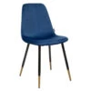 Chaise Velours Bleu Pieds Gold Tyka Atmosphera -Accueil Décoration Boutique chaise velours bleu gold tyka atmosphera
