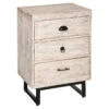 Chevet 3 Tiroirs Bois Blanchi Ajay Atmosphera -Accueil Décoration Boutique chevet 3 tiroirs bois blanchi ajay atmosphera