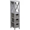 Chiffonnier 1 étagère + Paniers Tressés Gris -Accueil Décoration Boutique chiffonnier 1 etagere paniers tresses gris