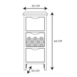 Chiffonnier 3 Tiroirs Chic Naturel Et Blanc -Accueil Décoration Boutique chiffonnier 3 tiroirs chic naturel et blanc 2