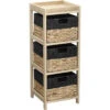 Chiffonnier En Bois 3 Paniers Jacinthe Naturel Et Noir -Accueil Décoration Boutique chiffonnier bois 3 paniers jacinthe naturel et noir