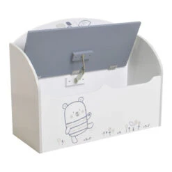 Demeyere Coffre à Jouets Bear Gris Et Blanc -Accueil Décoration Boutique coffre a jouets blanc gris nounours 2