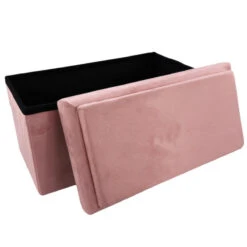 Coffre Banc Pliable Rose Compatible Briques -Accueil Décoration Boutique coffre banc pliable rose compatible briques 4