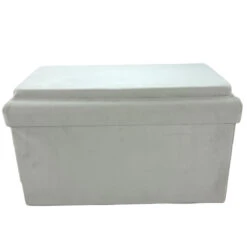 Coffre Blanc Pliable Gris Compatible Briques -Accueil Décoration Boutique coffre blanc pliable gris compatible briques 1 3