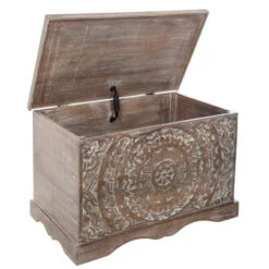 Coffre Chambre Shirel En Bois Blanchi Atmosphera -Accueil Décoration Boutique coffre chambre shirel en bois blanchi atmosphera 2