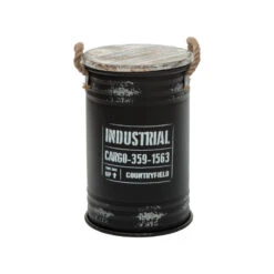 Coffres Bidons Noir Industriel - Lot De 3 - Atmosphera -Accueil Décoration Boutique coffres bidons noir industriel lot de 3 atmosphera 3