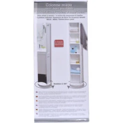 Colonne Pivotante Blanche Avec Miroir Et Niches 7 Colonne Pivotante Blanche Avec Miroir Et Niches -Accueil Décoration Boutique colonne miroir base pivotante 2