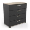 Demeyere Commode 4 Tiroirs Izzy Noir Et Bois -Accueil Décoration Boutique commode 4 tiroirs izzy noir et bois