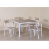 Ensemble Table + 4 Chaises Métal Blanc Et Effet Bois Clair 1 Ensemble Table + 4 Chaises Métal Blanc Et Effet Bois Clair -Accueil Décoration Boutique ensemble table 4 chaises metal blanc et effet bois clair