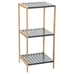 Etagère 4 Niveaux Salle Bain Varia Gris Bambou -Accueil Décoration Boutique etagere 4 niveaux salle bain varia gris bambou 2