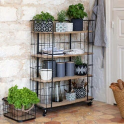 Etagère Métal Jordi 4 Niveaux Roulettes Atmosphera -Accueil Décoration Boutique etagere metal jordi 4 niveaux roulettes atmosphera 1