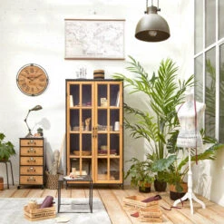 Horloge Métal Et Bois D58 Colonial Atmosphera -Accueil Décoration Boutique horloge metal et bois d58 colonial atmosphera 3