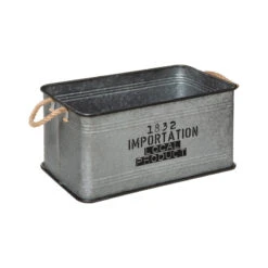 Lot De 3 Malles Métal Gris Plateau Bois Atmosphera -Accueil Décoration Boutique lot de 3 malles metal gris plateau bois atmosphera 1 4