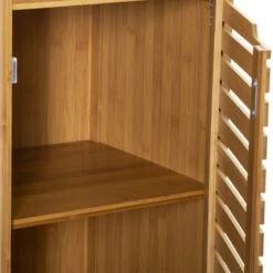 Meuble Bas Salle Bain 1 Porte 1 Niche Bambou Sicela -Accueil Décoration Boutique meuble bas salle bain 1 porte 1 niche bambou sicela 2