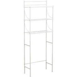 Accueil Décoration Boutique 23 Meuble Dessus WC 3 Tablettes Métal Blanc