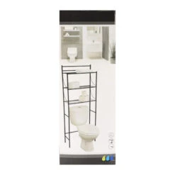 Meuble Dessus WC 3 Tablettes Métal Noir -Accueil Décoration Boutique meuble dessus wc 3 tablettes metal noir 1