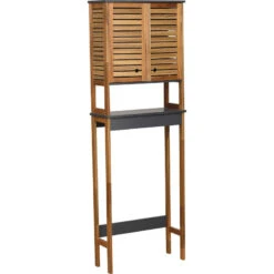 Accueil Décoration Boutique 35 Meuble Dessus WC Acacia 2 Portes 1 étagère