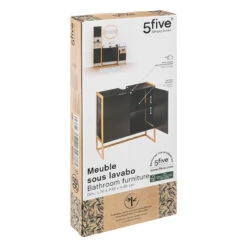 Meuble Sous Lavabo 2 Portes Noir Natureo 5Five -Accueil Décoration Boutique meuble sous lavabo 2 portes noir natureo 5five 3