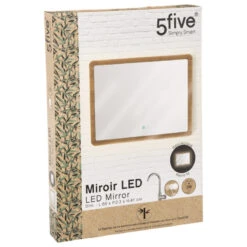 Miroir Rectangulaire 66x47 Bambou LED 5Five -Accueil Décoration Boutique miroir rectangulaire 66x47 bambou led 5five 4