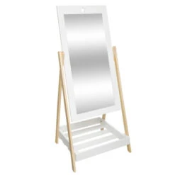 Miroir Sur Pied Enfant H102 Cm Blanc Atmosphera