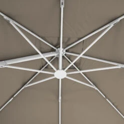 Parasol Décentré Eléa Inclinable Carré Oléfine Noisette/blanc Hespéride -Accueil Décoration Boutique parasol decentre elea inclinable carre olefine noisetteblanc hesperide 5