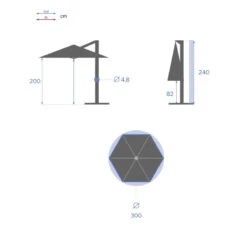 Parasol Décentré Rond Manoa Jaune Moutarde Hespéride -Accueil Décoration Boutique parasol decentre rond manoa jaune moutarde hesperide 3