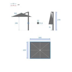 Parasol Déporté Rectangulaire Equador Bordeaux Hespéride -Accueil Décoration Boutique parasol deporte rectangulaire equador bordeaux hesperide 7