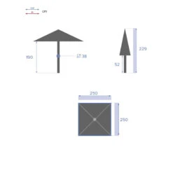 Parasol Droit Carré 2,5x2,5m Soya Grenade Hespéride 15 Parasol Droit Carré 2,5x2,5m Soya Grenade Hespéride -Accueil Décoration Boutique parasol droit carre 25x25m soya grenade hesperide 6