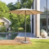Parasol Droit Rond 2,7m Soya Taupe Hespéride -Accueil Décoration Boutique parasol droit rond 27m soya taupe hesperide