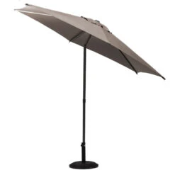 Parasol Droit Rond 2,7m Soya Taupe Hespéride -Accueil Décoration Boutique parasol droit rond 27m soya taupe hesperide 2