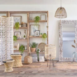 Paravent Bois Nomade Blanc Atmosphera -Accueil Décoration Boutique paravent bois nomade blanc atmosphera 2