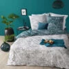 Parure De Lit Jungle Blanc/bleu Canard 240x220 Atmosphera -Accueil Décoration Boutique parure de lit jungle blanc bleu canard 240x220 atmosphera