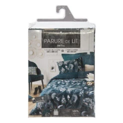 Parure De Lit Paon Bleu Canard 240x220 Atmosphera -Accueil Décoration Boutique parure de lit paon bleu canard 240x220 atmosphera 4