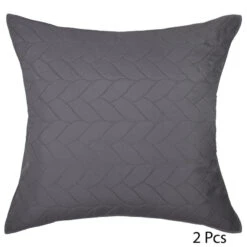 PARURE LIT 2 P. TRESSES DESSUS LIT 2 TAIES GRIS ATMOSPHERA -Accueil Décoration Boutique parure lit 2 p tresses dessus lit 2 taies gris atmosphera 2